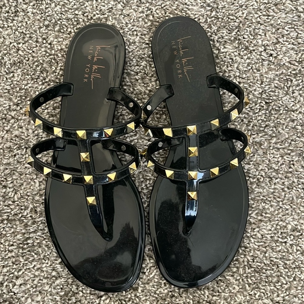 Nicole Miller spiked black sandal